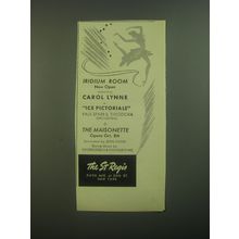 1946 The St. Regis Iridium Room Ad - Presenting Carol Lynne Ice Pictorials