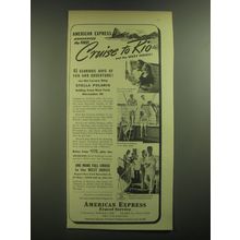 1946 American Express Travel Service Ad - First Cruise to Rio