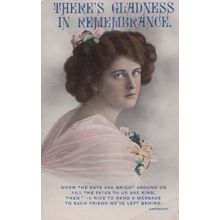 There's Gladness In Remembrance Antique Friends Message Greetings Postcard