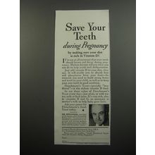 1933 Fleischmann's Yeast Ad - Save your teeth during pregnancy