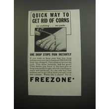 1933 Freezone Corn Remover Ad - Quick way to get rid of corns