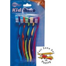 5 Pcs Pack Kids Childrens Kid Shine Toothbrush Boys Girls Soft Dental Care