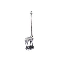 Rustic Silver Cast Iron Giraffe Paper Towel Holder 19"