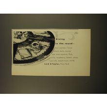 1961 Lord & Taylor Advertisement - Linen Place Mats, center mat and Napkins
