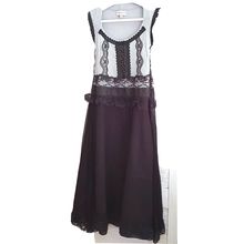 Karen Millen Silk Dress Lace Black Grey Size 8 UK