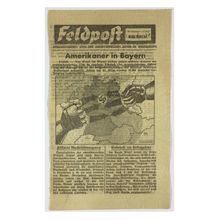 WW2 American Artillery Shell Propaganda Leaflet. - Feldpost No. 31. - 1945.