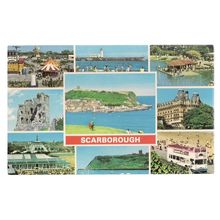 SCARBOROUGH, multi view vintage .unused postcard =