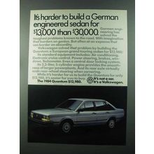 1984 Volkswagen Quantum Ad - It's Harder to Build