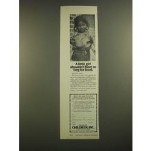 1988 Children, Inc. Ad - A Little Girl Shouldn't Have to Beg for Food