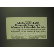1974 Preparation H Ointment Ad - Help Shrink swelling of hemorrhoidal tissues
