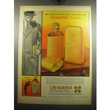 1957 I.W. Harper Bourbon Ad - New protective carrying case.. at no extra cost!