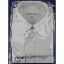 NWT Daniel Ellissa Men's Lt. Gray Dress Shirt, Convertible Cuffs, 16.5 (34/35)