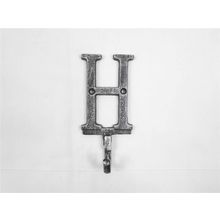 Pack Of 2] Rustic Silver Cast Iron Letter H Alphabet Wall Hook 6""