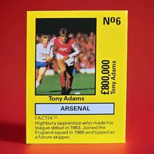BOSS LEISURE 1986/87 TONY ADAMS ARSENAL ROOKIE