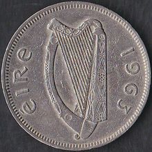 1963 Ireland 1 Florin (2 Shillings) Coin