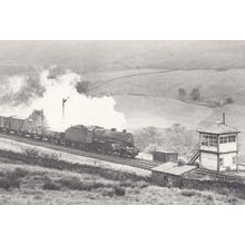 Denthead Signal Box with Passing 42771 Engine Train in 1962 Railway Postcard
