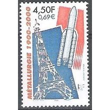 France 2000 Michel 3506 Neuf ** Cote (2008) 1.60 € Tour Eiffel et fusée Ariane