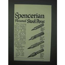 1923 Spencerian Pens Ad - No. 1, No. 28, No. 40, No. 42