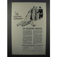 1931 American Express Travelers Cheques Ad - Electric