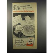 1947 Post's Corn Toasties Ad - Everybody's Telling