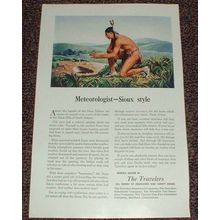 1947 Travelers Insurance Ad, Meteorologist Sioux Style!