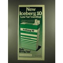 1972 Iceberg 10 Cigarettes Ad - Low Tar Menthol