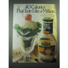 1987 Hidden Valley Ranch Dressing Ad - 40 Calories That Taste Like a Million