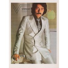 Vincci 1970s Mens Grey Office Suit Advertising Fashion Postcard