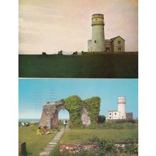 Hunstanton Lighthouse at Sunset Sunbathing Love To Live Here 2x 1970s Postcard s