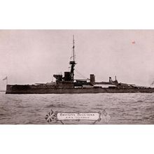 British Bulwarks HMS Colossus Real Photo WW1 Ship Postcard