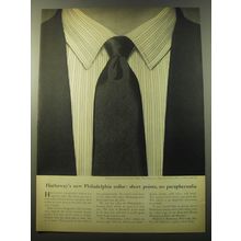 1960 Hathaway Shirts Ad - Hathaway's new Philadelphia collar: short points