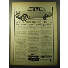 1960 Triumph Herald Car Ad - The car that almost never needs greasing