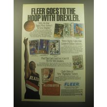 1993 Fleer Series 1 NBA Basketball cards Ad - Goes to the Hoop with Drexler