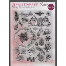 Rare Earth. Winter Floral Stamp Set. App 18x24cm. Stamping Cardmaking Crafts