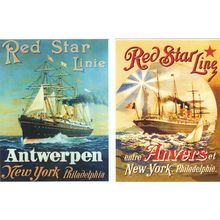 MARITIME ADVERTISING RED STAR LINE 2 POSTCARDS