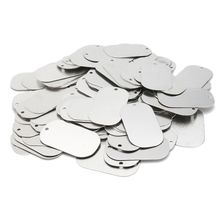 10 Blank Glossy Silver Aluminum Dog/Cat Tags (1-1/8" x 2")-NEW-FAST SHIPPING-USA