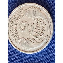Münze Münzen Umlaufmünze Frankreiich 2 Francs 1947 ohne Münzzeichen