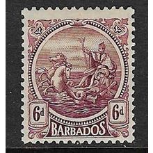 BARBADOS 1921-4 WMK MULTI-SCRIPT CA 6d MINT SG225