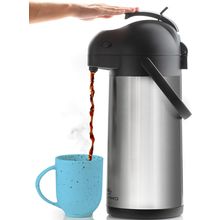 Coffee Carafe with Pump - 102Oz / 3L Airpot 12 Hours Large Carafe Hot Cocoa Disp