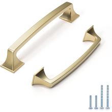 10 Pack Brushed Brass 5 Inch(128Mm) Hole Centers Kitchen Cabinet Pulls,Cabinets