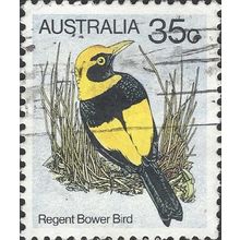 AUSTRALIA, BIRD, Regent Bower Bird, light blue 1980, 35c, #4