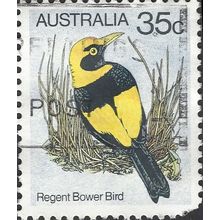 AUSTRALIA, BIRD, Regent Bower Bird, light blue 1980, 35c, #3