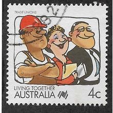 AUS 1988 4c 'LIVING TOGETHER - TRADE UNIONS' FINE USED (EBID67-132)