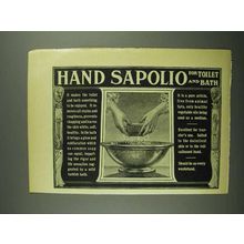 1902 Hand Sapolio Soap ad - For Toilet and Bath