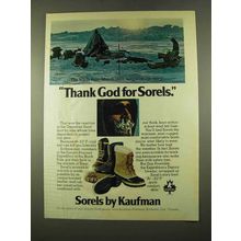 1975 Kaufman Sorels Boots Ad - Thank God For