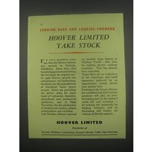 1949 Hoover Limited Ad - Looking back and looking forward