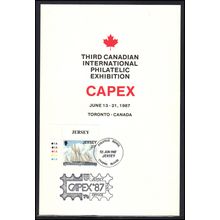 Card 3rd Canadian Int'l Exhibit Jersey 1 Stamp Box0199