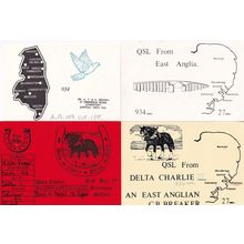 Ipswich Felixstowe Lowestoft 4x QSL Amateur Radio Postcard Card s