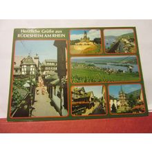 multiview, RUDESHEIM AM RHEIN, GERMANY . used postcard 1988 postmark #