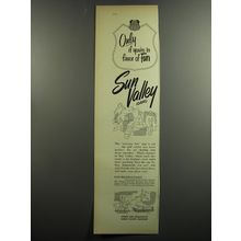 1953 Union Pacific Railroad Ad - Only if you're in favor of fun Sun Valley Idaho